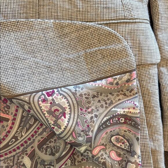 TALLIA Tan/ Brown Sport Coat  Linen Micro Houndstooth pattern size 44L - Picture 15 of 15